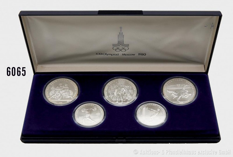 Russland (Sowjetunion), Komplettsatz Gedenkmünzen (900er Silber) Olympische Spie...