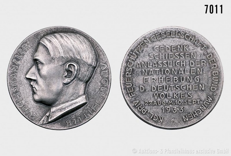 Drittes Reich, Silbermedaille 1933 der Königlich privilegierten Feuerschützenges...