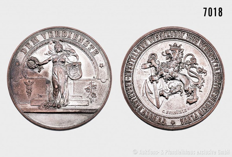 Preußen, Düsseldorf, versilberte Verdienstmedaille 1896, von C. Schnürle, auf di...
