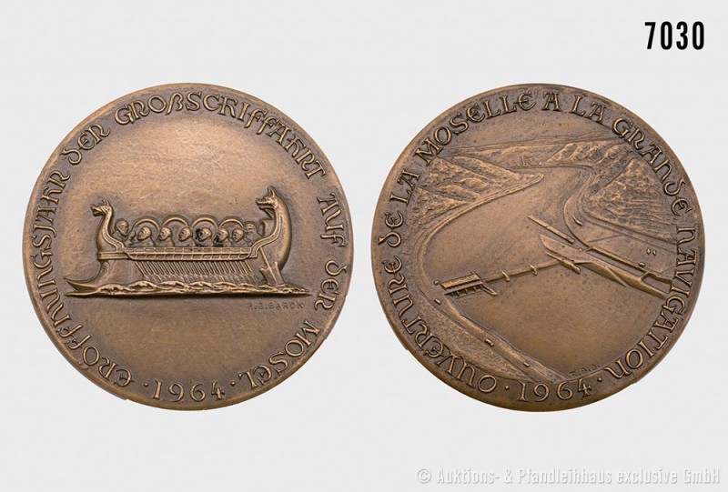 Bundesrepublik Deutschland, Mosel, Bronzegussmedaille 1964 auf die Eröffnung der...
