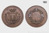 Frankreich, Toul, Bronzene Preismedaille 1895 der Landwirtschaftskammer Toul, von A. Bescher. Vs. Stadtwappen von Toul, darunter A. BESCHER. Rs. COMIC...