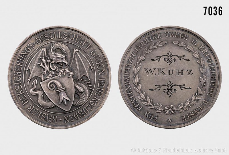 Schweiz, Medaille o.J. (ca. 1930er Jahre) der Basler Versicherungs-Gesellschaft ...