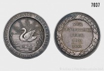 Deutsches Reich, Medaille (Bronze, versilbert) 1911, auf die 100-Jahrfeier der Naturforschenden Gesellschaft. Vs. NATURFORSCHENDE GESELLSCHAFT / GÖRLI...