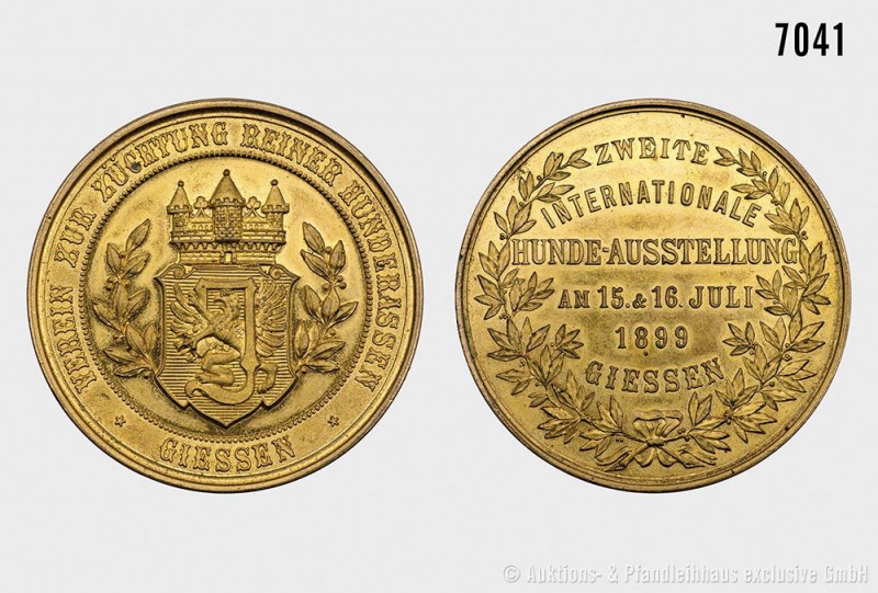 Deutsches Reich, Medaille (Bronze, vergoldet), 1899, anlässlich der 2. Int. Hund...
