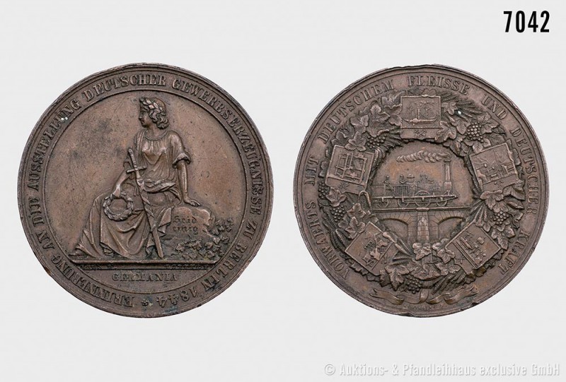 Deutsches Reich, Bronzemedaille 1844, von Loos & Lorenz & Schilling, auf die Gew...