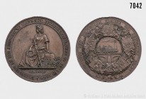 Deutsches Reich, Bronzemedaille 1844, von Loos & Lorenz & Schilling, auf die Gewerbeausstelung in Berlin. Vs. ERINNERUNG AN DIE AUSSTELLUNG DEUTSCHER ...