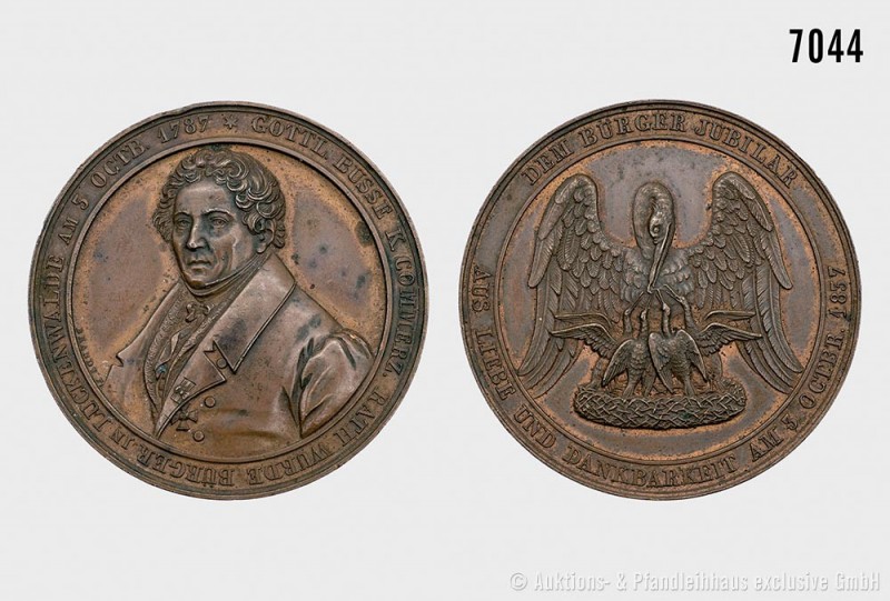 Preußen, Bronzemedaille 1837, von Brandt, auf das 50-jährige Bürgerjubiläum von ...