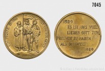 Deutsches Reich (Weimarer Republik), Bronze-Messingmedaille 1929, auf den 400. Jahrestag der Protestation von Speyer. Vs. EINE FESTE BURG - IST UNSER ...