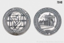 Bundesrepublik Deutschland, Medaille 1990 des Verbandes der Heimkehrer Deutschlands, anlässlich der 40-Jahrfeier im Reichstag. Vs. NUN SIND WIR ALLE F...