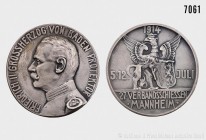 Deutsches Kaiserreich, Großherzogtum Baden, Friedrich II. (1907-1918), Silberne Schützenmedaille 1914, von Rückert/Mainz, auf das 27. Verbandsschießen...