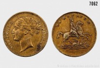 Großbritannien, Victoria (1837-1901), Token o. J. (1837), sog. Cumberland Jack. 3,92 g; 22 mm. Kleine Kratzer, fast vorzüglich.