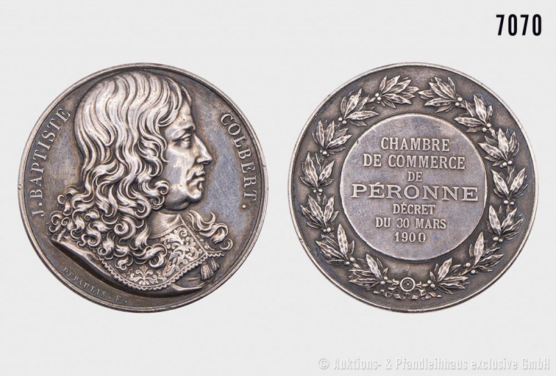 Frankreich, Silbermedaille 1900, von Depaulis, der Handelskammer Péronne, auf de...