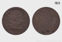 Frankreich, Bronzemedaille de confiance zu 5 Sols AN IV/1792, Paris, von A. Dupré, Werkstatt der Brüder Monneron, Paris. Vs. Soldaten stehen vor der n...