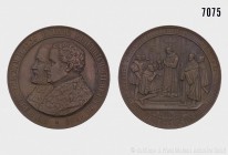 Preußen, Medaille 1839, der Stadt Berlin, von C. Pfeuffer, anlässlich des 300. Jubiläums der Reformation. Vs. Die Porträtbüsten Kurfürst Joachims II. ...