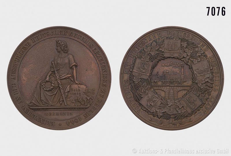 Deutsches Reich, Bronzemedaille 1844, von Loos & Lorenz & Schilling, auf die Gew...