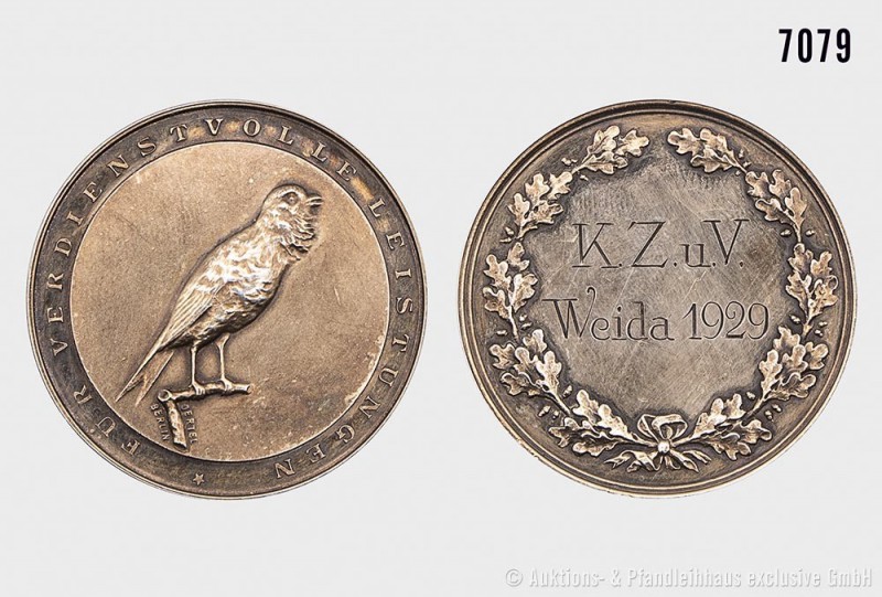 Weimarer Republik, Silberne Verdienstmedaille 1929, von Oertel/Berlin, des Kanar...