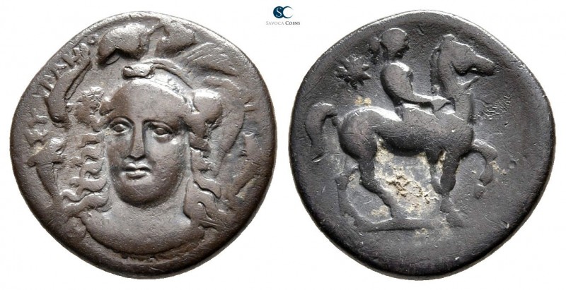 Sicily. Syracuse 344-317 BC. 
Hemidrachm AR

13 mm., 1,89 g.

ΣΥΡΑΚΟ[ΣΙΩΝ],...