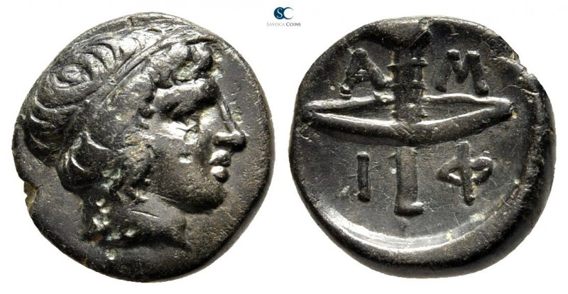 Macedon. Amphipolis circa 410-357 BC. 
Bronze Æ

12 mm., 1,47 g.

Diademed ...