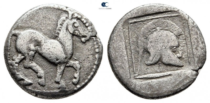 Kings of Macedon. Aigai. Alexander I 498-454 BC. Struck circa 480/79-477/6 BC
T...