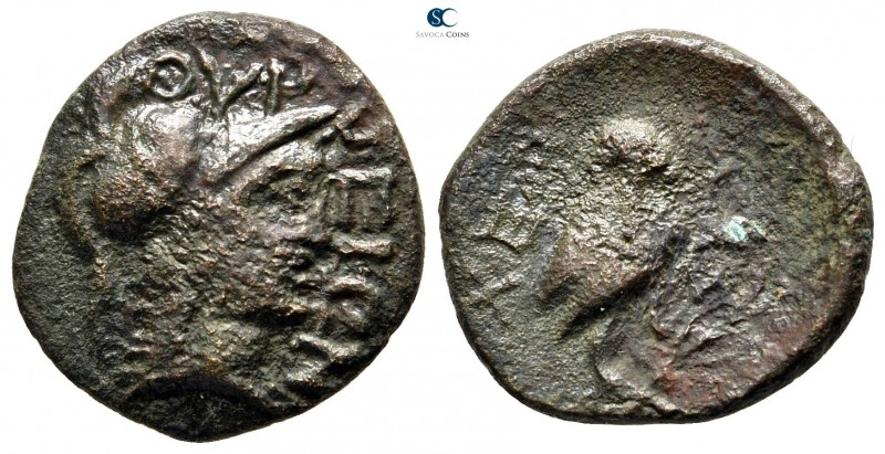 Akarnania. Thyrrheion. ΧΕΡΣΥΣ (Chersys), magistrate after 168 BC. 
Bronze Æ

...