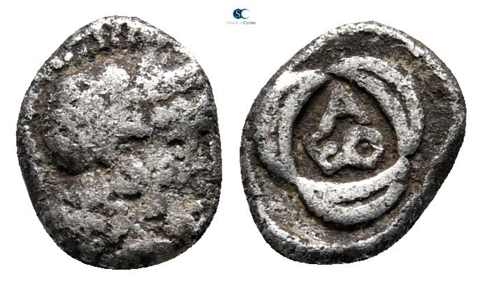 Attica. Athens 393-355 BC. 
Tritetartemorion AR

8 mm., 0,49 g.

Helmeted h...
