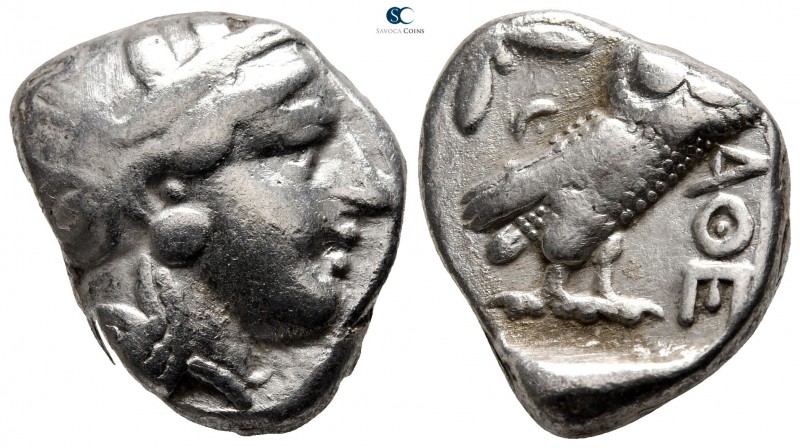 Attica. Athens 353-294 BC. 
Tetradrachm AR

24 mm., 16,82 g.

Head of Athen...