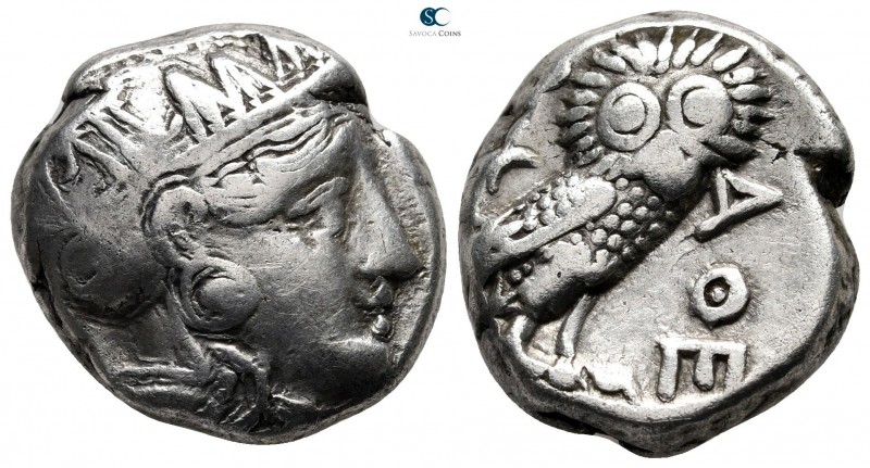 Attica. Athens circa 353-294 BC. 
Tetradrachm AR

22 mm., 17,00 g.

Head of...