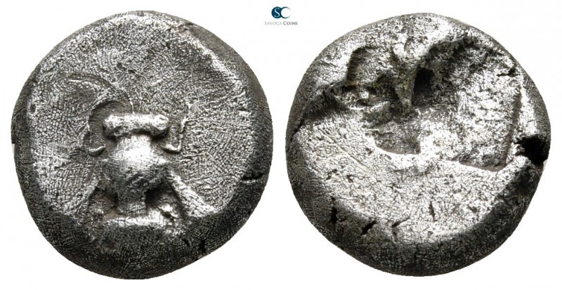 Ionia. Ephesos 550-500 BC. 
Drachm AR

12 mm., 3,25 g.

Bee / Rough incuse ...