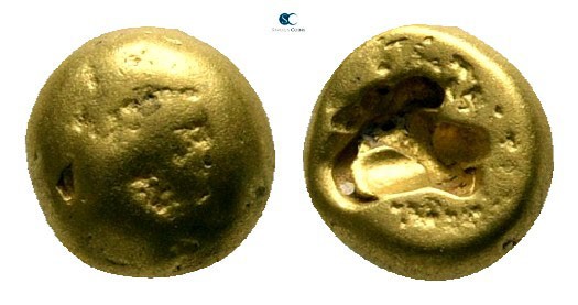 Ionia. Uncertain mint circa 650-600 BC. 
1/24 Stater EL

5 mm., 0,69 g.

Pl...
