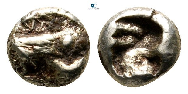 Ionia. Uncertain mint circa 600-550 BC. 
1/24 Stater EL

5 mm., 0,51 g.

St...