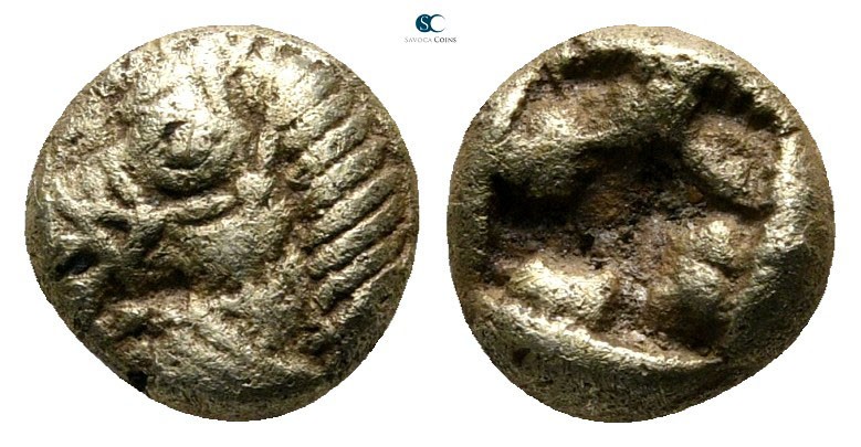 Ionia. Uncertain mint circa 600-550 BC. 
Hemihekte-1/12 Stater EL. Lydo-Milesia...