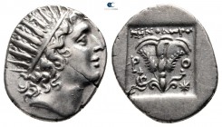 Islands off Caria. Rhodos. ΜΗΝΟΔΩΡΟΣ (Menodoros), magistrate circa 188-170 BC. Plinthophoric Drachm AR