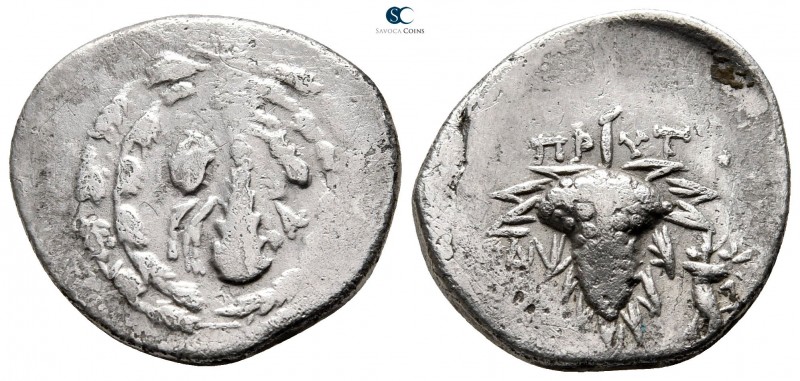Lydia. Tralleis. ΠΡΥΤANΙΣ (Prytanis), magistrate circa 123-67 BC. 
Cistophoric ...