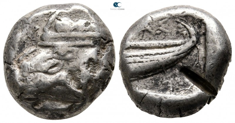 Lycia. Phaselis circa 500-440 BC. 
Stater AR

19 mm., 11,08 g.

Prow of gal...