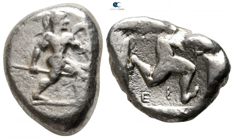 Pamphylia. Aspendos circa 465-430 BC. 
Stater AR

22 mm., 10,92 g.

Warrior...