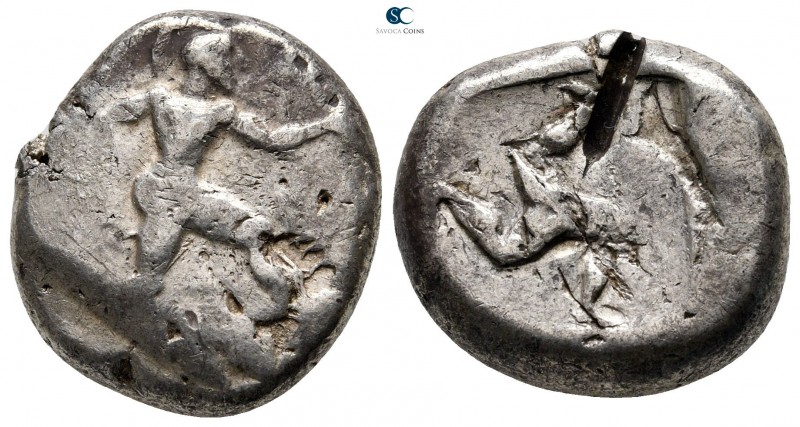 Pamphylia. Aspendos circa 465-430 BC. 
Stater AR

20 mm., 10,98 g.

Warrior...