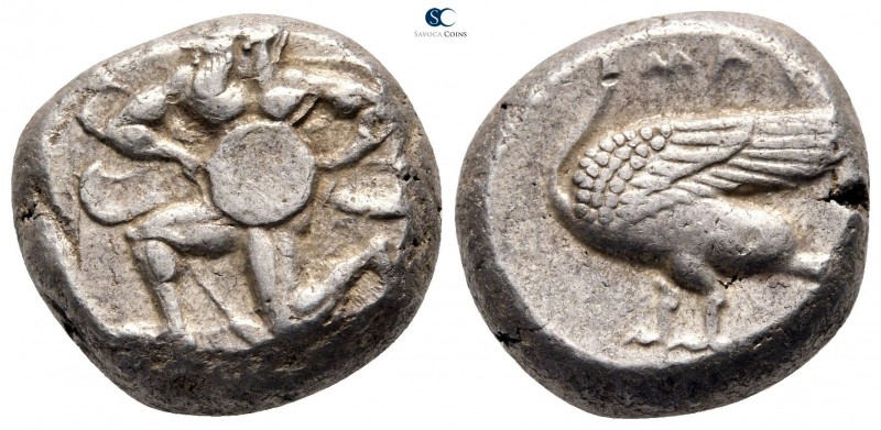Cilicia. Mallos 425-385 BC. 
Stater AR

18 mm., 11,12 g.

Winged figure (Kr...