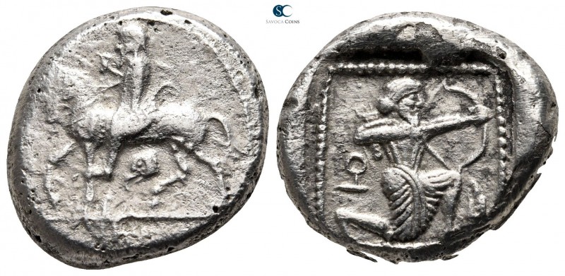 Cilicia. Tarsos circa 440-400 BC. 
Stater AR

22 mm., 10,21 g.

Horseman (S...