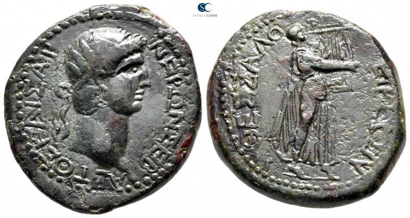 Macedon. Thessalonica. Nero AD 54-68. 
Bronze Æ

30 mm., 16,31 g.

ΝΕΡΩΝ ΣΕ...