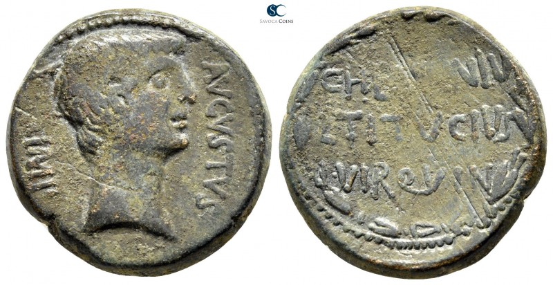 Macedon. Uncertain (Pella or Dium?). Augustus 27 BC-AD 14. C. Herennius and L. T...