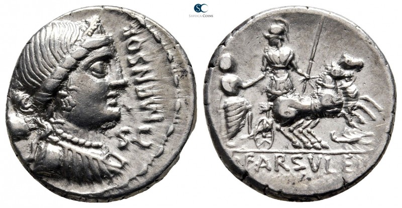 L. Farsuleius Mensor 76 BC. Rome
Denarius AR

18 mm., 3,98 g.

Diademed and...