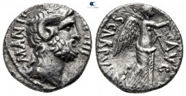 Marc Antony and L. Pinarius Scarpus 31 BC. Cyrene. Denarius AR