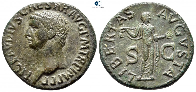 Claudius AD 41-54. Rome
As Æ

28 mm., 9,90 g.

TI CLAVDIVS CAESAR AVG P M T...