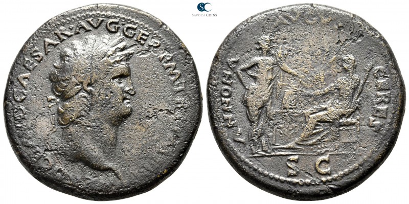 Nero AD 54-68. Lugdunum (Lyon)
Sestertius Æ

35 mm., 27,70 g.

[NERO CLAVD]...