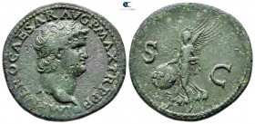 Nero AD 54-68. Lugdunum (Lyon). As Æ