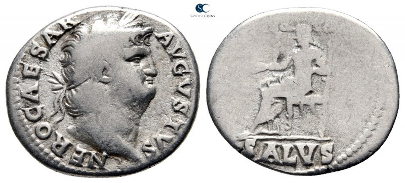 Nero AD 54-68. Rome
Denarius AR

17 mm., 3,16 g.

NERO CAESAR AVGVSTVS, lau...