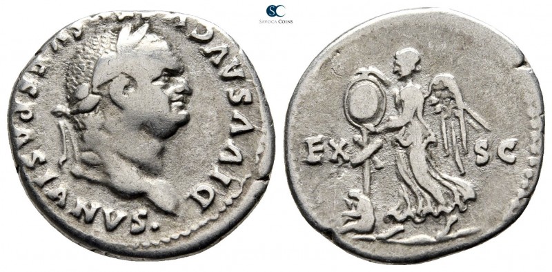 Divus Vespasianus AD 79. Struck under Titus. Rome
Denarius AR

19 mm., 3,16 g...