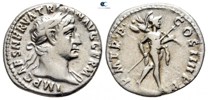 Trajan AD 98-117. Struck AD 101-102. Rome
Denarius AR

18 mm., 3,18 g.

IMP...