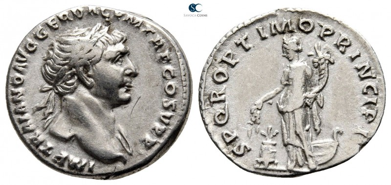 Trajan AD 98-117. Rome
Denarius AR

18 mm., 3,48 g.

IMP TRAIANO AVG GER DA...