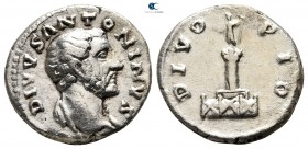 Divus Antoninus Pius AD 161. Struck under Marcus Aurelius. Rome, AD 161-162. Rome. Denarius AR